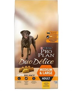 Сухой корм Duo Delice для взрослых собак крупных и средних пород с высоким содержанием курицы 10кг Purina pro plan
