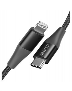 Кабель для Apple USB C Lightning MFI PowerLine II 0 9м черный Anker