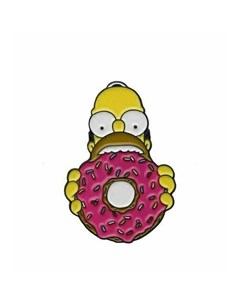 Металлический значок Гомер с пончиком Krumpy socks