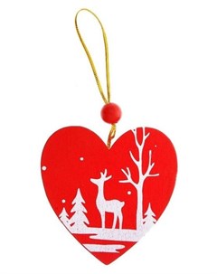Подвеска новогодняя Зимний лес полон чудес в форме сердца Nnb