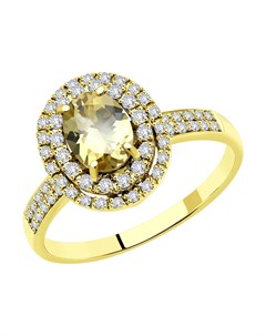Кольцо из желтого золота с бриллиантами и танзанитом Sokolov diamonds