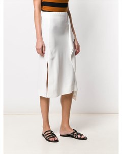 Cedric charlier асимметричная драпированная юбка миди 44 белый Cedric charlier