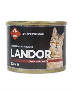 Влажный корм для кошек утка с брусникой 0 2 кг Landor