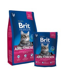 Сухой корм Брит Премиум для взрослых кошек Курица и куриная печень Brit*