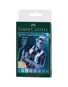 Набор капиллярных ручек Faber Castell Pitt Artist Pen Brush The Blues 8 шт пластик уп европод Faber–сastell