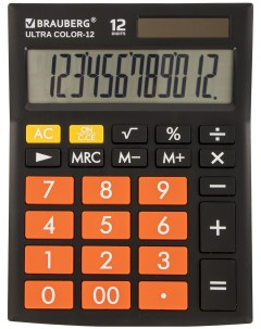 Калькулятор настольный ULTRA COLOR 12 BKRG ЧЕРНО ОРАНЖЕВЫЙ 250499 Brauberg