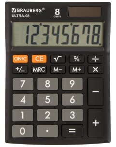 Калькулятор настольный ULTRA 08 BK ЧЕРНЫЙ 250507 Brauberg
