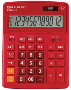 Калькулятор настольный EXTRA 12 WR БОРДОВЫЙ 250484 Brauberg