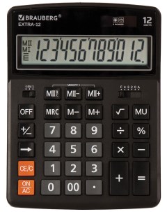 Калькулятор настольный XTRA 12 BK ЧЕРНЫЙ 250481 Brauberg