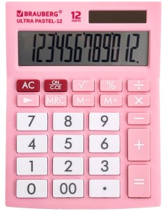 Калькулятор настольный ULTRA PASTEL 12 PK РОЗОВЫЙ 250503 Brauberg