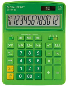 Калькулятор настольный EXTRA 12 DG ЗЕЛЕНЫЙ 250483 Brauberg