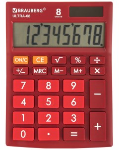 Калькулятор настольный ULTRA 08 WR БОРДОВЫЙ 250510 Brauberg