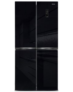 Многокамерный холодильник NFI 4414 черное стекло Ginzzu