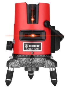 Лазерный уровень DKLL02RB SET 4 в кейсе со штативом красно черный Деко