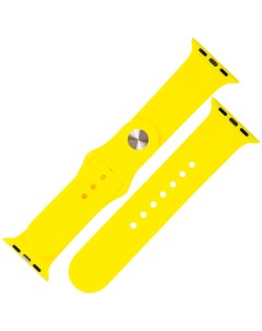 Ремешок силиконовый для Apple watch 42 44 мм S3 S4 S5 SE S6 яркий желтый Mobility