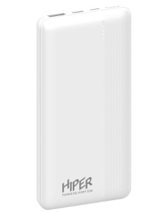 Внешний аккумулятор MX Pro 10000 10000mAh 3A QC PD 2xUSB белый MX PRO 10000 WHITE Hiper
