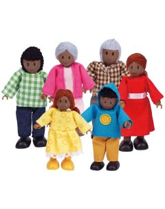 Набор мини кукол E3501_HP Счастливая афроамериканская семья Hape