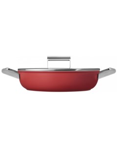 Сковорода CKFD2811RDM Глубокая сковорода с двумя ручками и крышкой 28 см красная Smeg