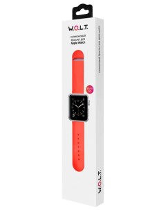 Силиконовый браслет для Apple Watch 38 мм красный W.o.l.t.