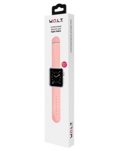Силиконовый браслет для Apple Watch 38 мм розовый W.o.l.t.