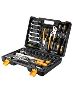 Универсальный набор инструмента для дома и авто в чемодане DKMT63 63 предмета черно желтый Деко