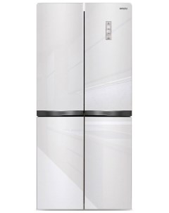 Многокамерный холодильник NFI 4414 белое стекло Ginzzu