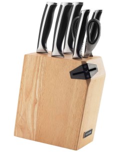 Набор из 5 кухонных ножей ножниц и блока для ножей с ножеточкой URSA 722616 Nadoba