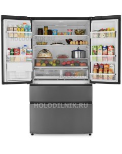 Многокамерный холодильник HB 25 FSNAAA RU black inox Haier