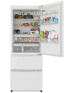 Многокамерный холодильник A3FE 742 CGWJRU белое стекло Haier
