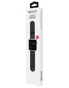 Браслет для Apple Watch 42 мм спортивный черный W.o.l.t.
