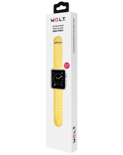 Силиконовый браслет для Apple Watch 38 мм желтый W.o.l.t.