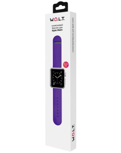 Силиконовый браслет для Apple Watch 38 мм фиолетовый W.o.l.t.