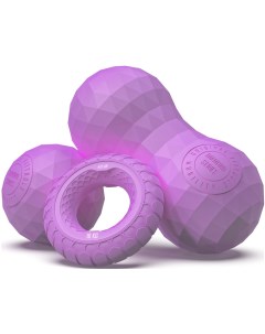 Набор из двух массажных мячей с кистевым эспандером пурпурный Original fittools