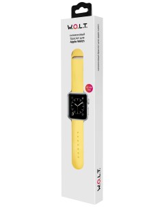 Силиконовый браслет для Apple Watch 42 мм желтый W.o.l.t.