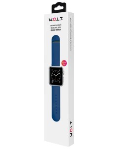 Силиконовый браслет для Apple Watch 42 мм синий W.o.l.t.