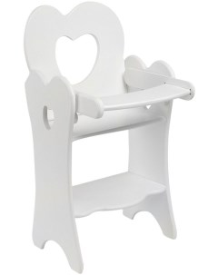 Кукольный стульчик для кормления цвет белый Paremo