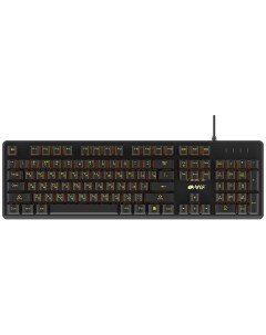Игровая клавиатура GK 4 CRUSIDER чёрная Slim USB Xianghu Blue switches Янтарная подсветка Влагозащит Hiper