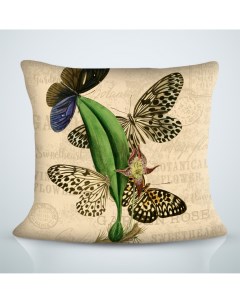 Декоративная подушка бабочки 40х40 Сирень