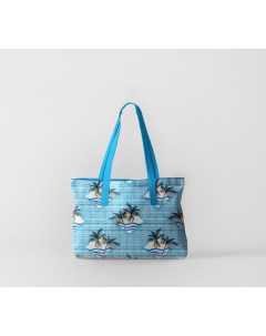 Пляжная сумка пальмы и волны 50х40 см Олимп текстиль