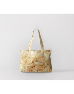 Пляжная сумка бежевые розы 50х40 см Олимп текстиль