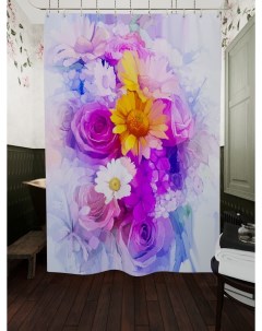 Фотошторы для ванной натюрморт красок 180х200 см Олимп текстиль