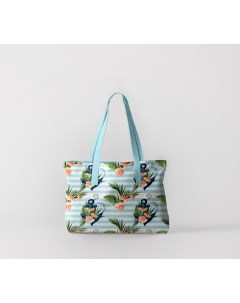 Пляжная сумка якоря с цветами 50х40 см Олимп текстиль