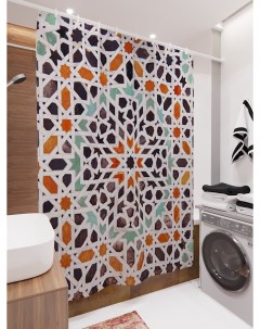 Фотошторы для ванной мозаика марокко 180х200 см Олимп текстиль