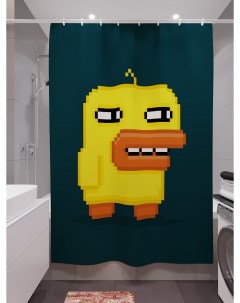 Фотошторы для ванной пиксельная уточка 180х200 см Олимп текстиль