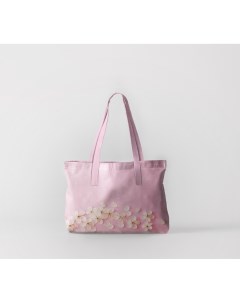 Пляжная сумка цветы вишни на розовом фоне 50х40 см Олимп текстиль