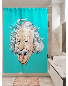 Фотошторы для ванной альберт эйнштейн 180х200 см Олимп текстиль