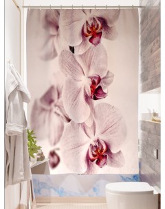 Фотошторы для ванной райские цветы 180х200 см Олимп текстиль