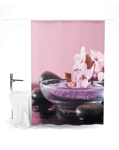 Шторы для ванной в розовых мечтах 145х180 см Сирень