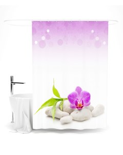 Шторы для ванной орхидея Сирень