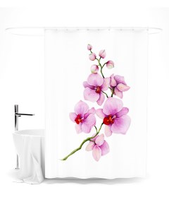 Шторы для ванной нежная орхидея 145х180 см Сирень